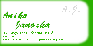 aniko janoska business card